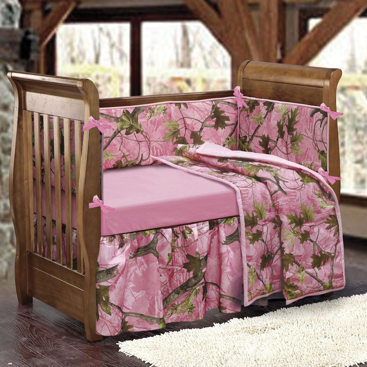 Camo Pink Crib Set, 3PC