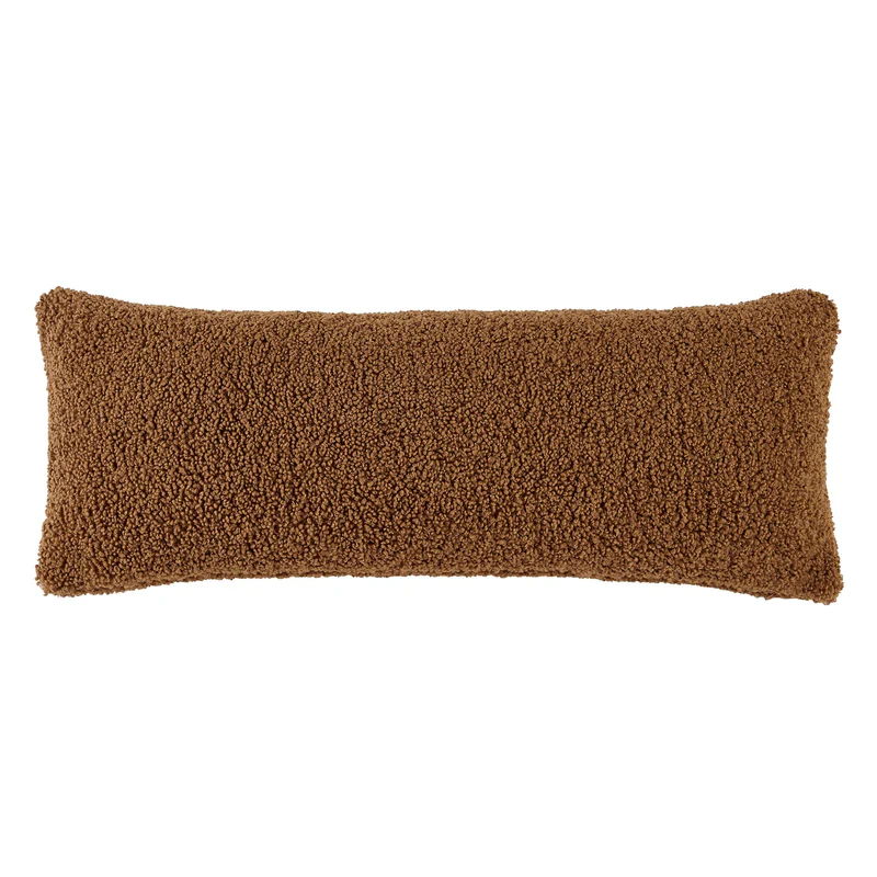 Teddy Lumbar Pillow with Down Insert, 14" x 36", Umber, 1PC