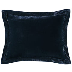 Stella Faux Silk Velvet Flanged Dutch Euro Pillow, 27" x 39", Midnight Blue, 1PC