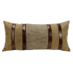 Highland Lodge Herringbone Faux Leather Lumbar Pillow, 12" x 26", 1PC