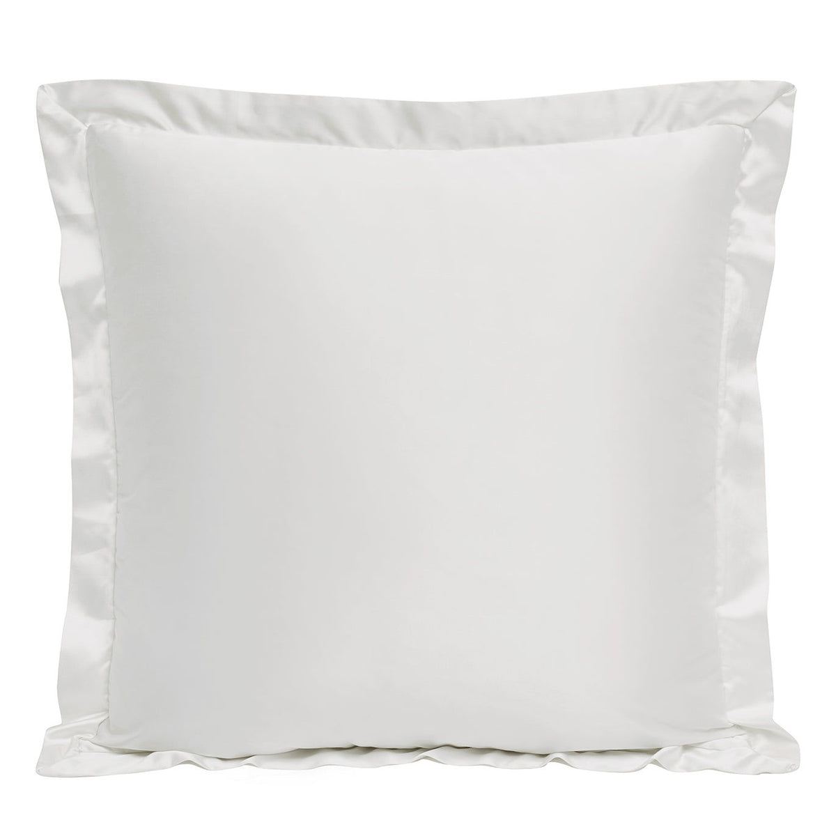 High Shine Satin Euro Sham, 27" x 27", White, 1PC