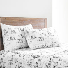 200TC Cotton Ranch Life Sheet Set, King, Black, 4PC