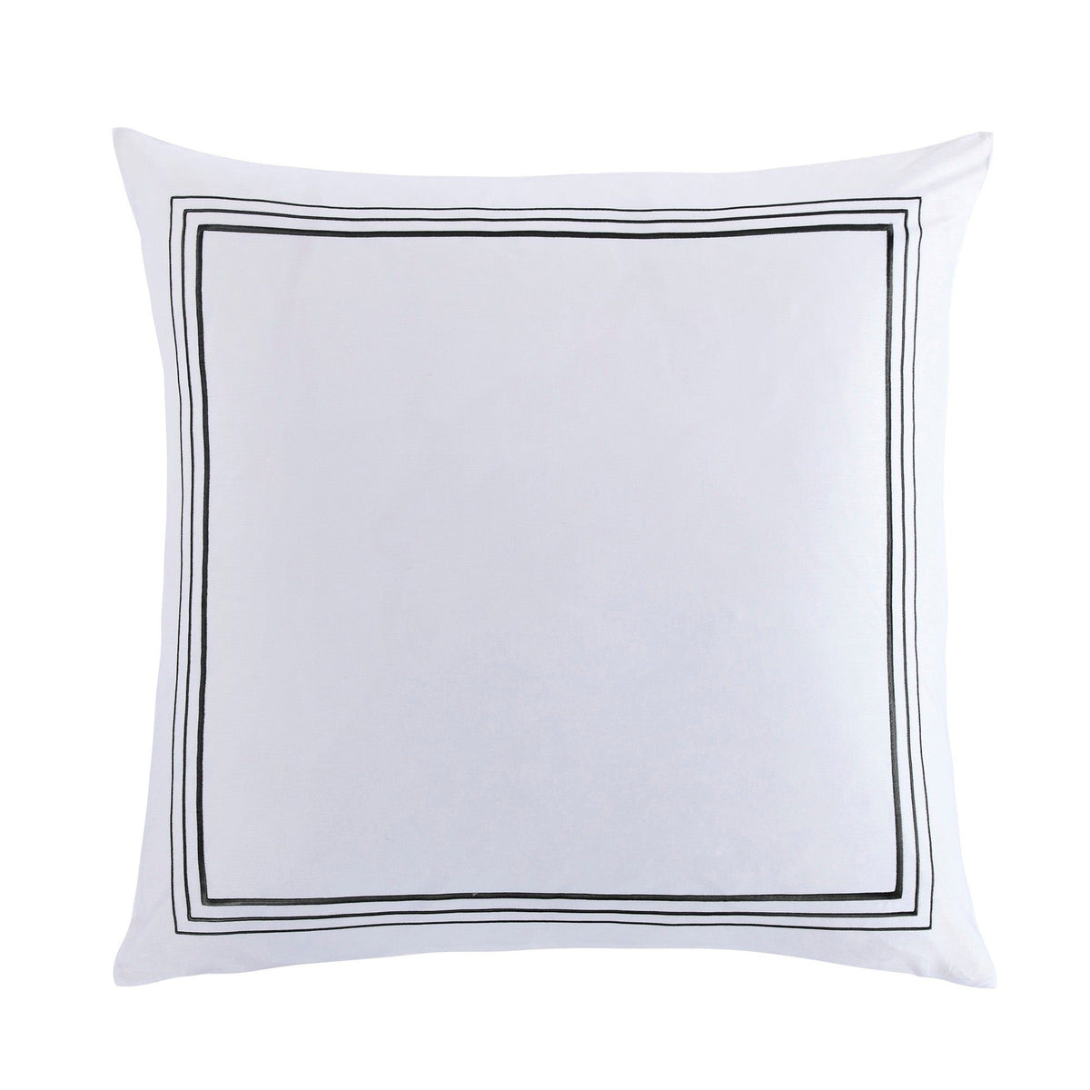 Embroidered Border Euro Sham, 27" x 27", Black, 1PC