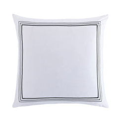 Embroidered Border Euro Sham, 27" x 27", Black, 1PC