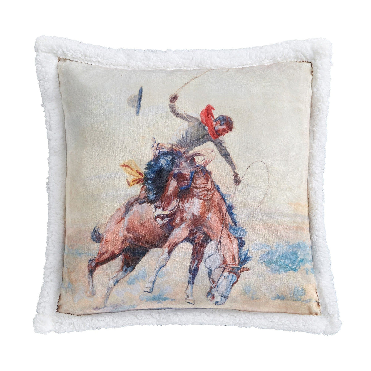 Buster Campfire Sherpa Pillow, 18" x 18", 1PC