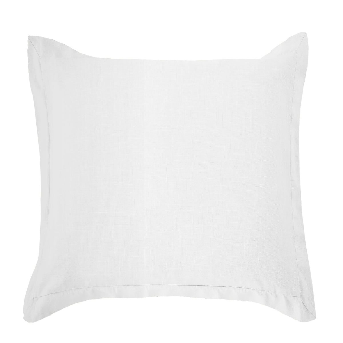 Luna Washed Linen Tailored Euro Sham, 27" x 27", White, 1PC