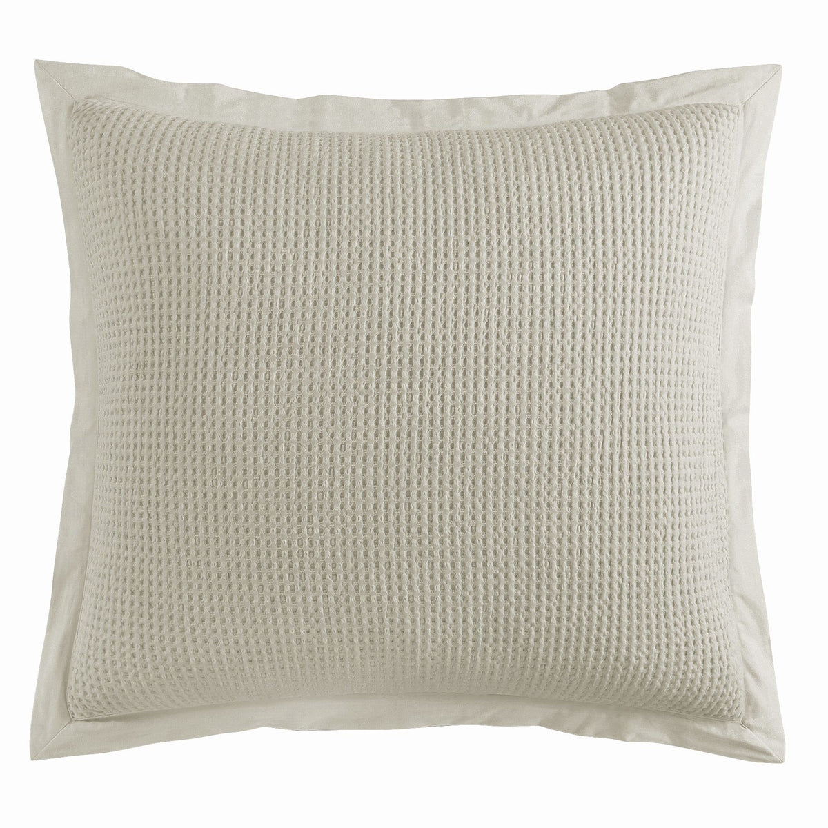 Stonewashed Cotton Waffle Weave Euro Sham, 27" x 27", Light Tan, 1PC