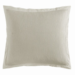Stonewashed Cotton Waffle Weave Euro Sham, 27" x 27", Light Tan, 1PC