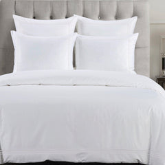 Embroidered Border Duvet Cover Set, Super King, White, 3PC