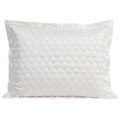 High Shine Satin Quatrefoil Quilt Pillow Sham Set, 21" x 34", White, 2PC