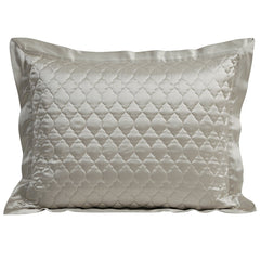 High Shine Satin Quatrefoil Quilt Pillow Sham Set, 21" x 27", Champagne, 2PC