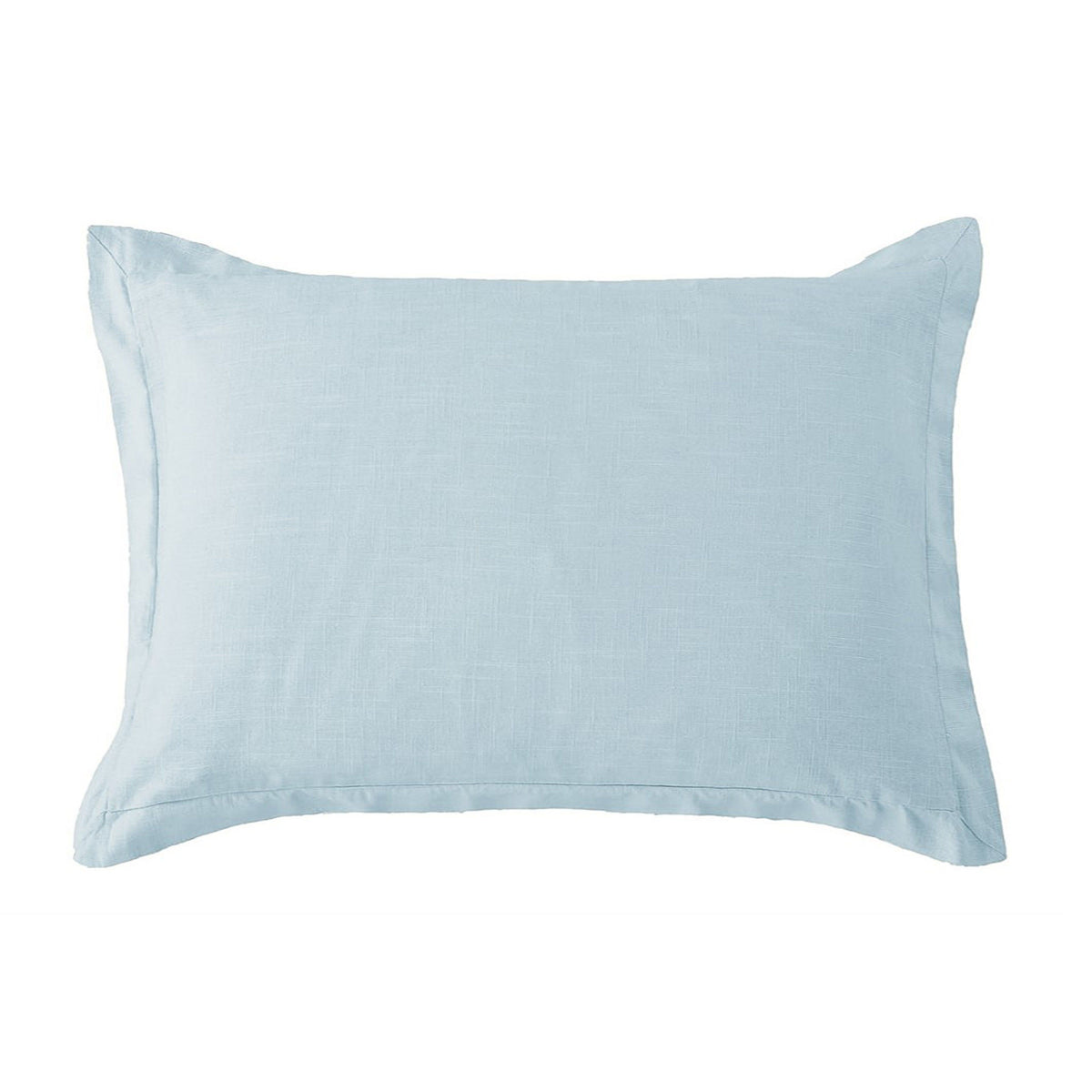 Hera Washed Linen Tailored Pillow Sham, 21" x 27", Light Blue, 1PC