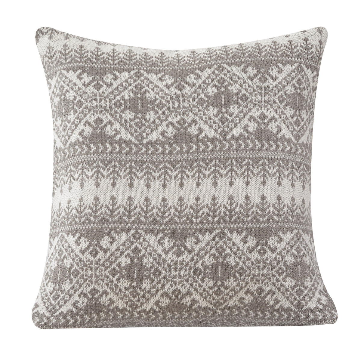 Fair Isle Knit Euro Sham, 26" x 26", Taupe, 1PC