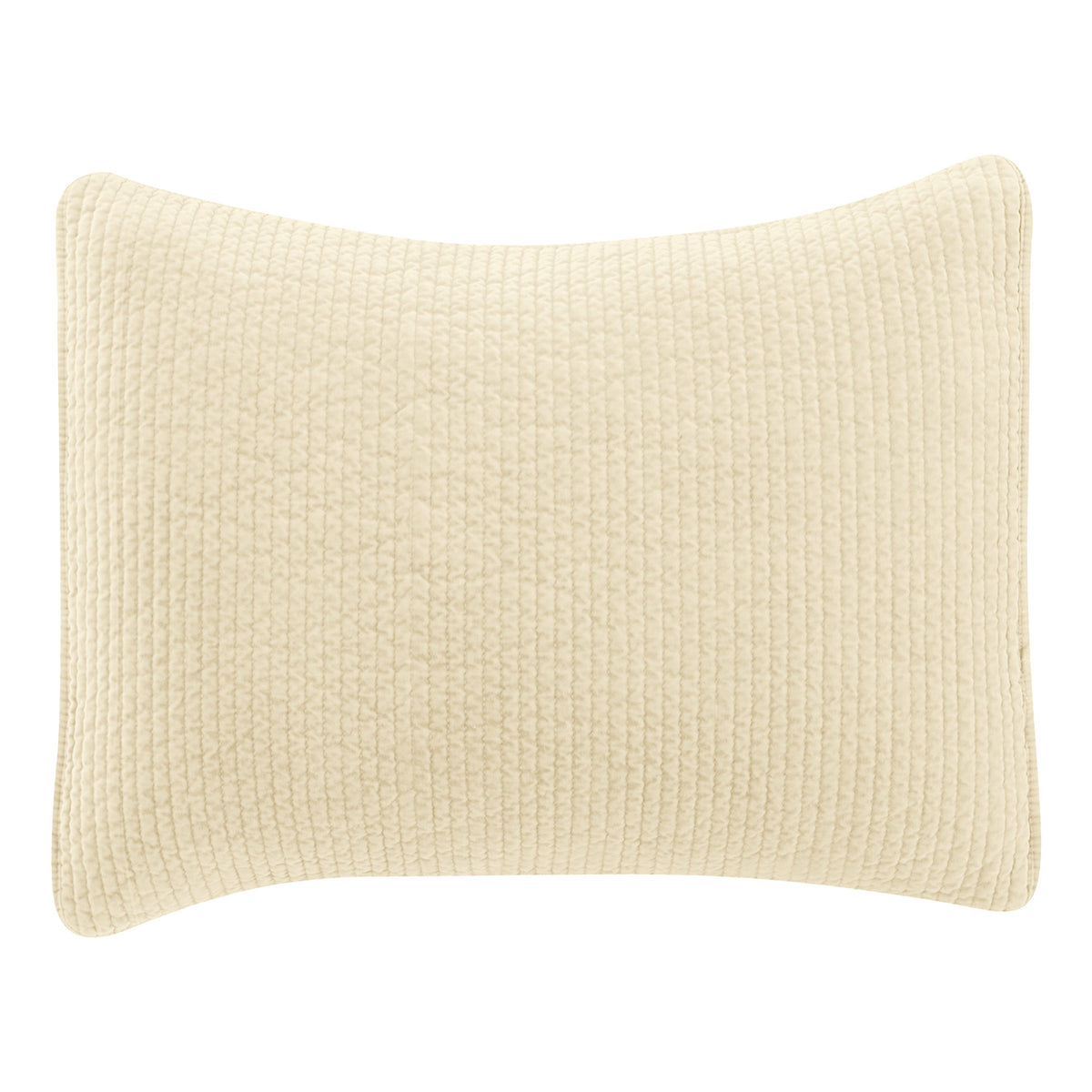 Stonewashed Cotton Velvet Quilted Pillow Sham, 21" x 34", Light Tan, 1PC