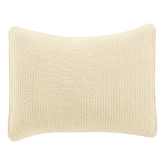 Stonewashed Cotton Velvet Quilted Pillow Sham, 21" x 34", Light Tan, 1PC