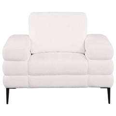 Jessel - Chenille Upholstered Track Arm Chair - Ivory
