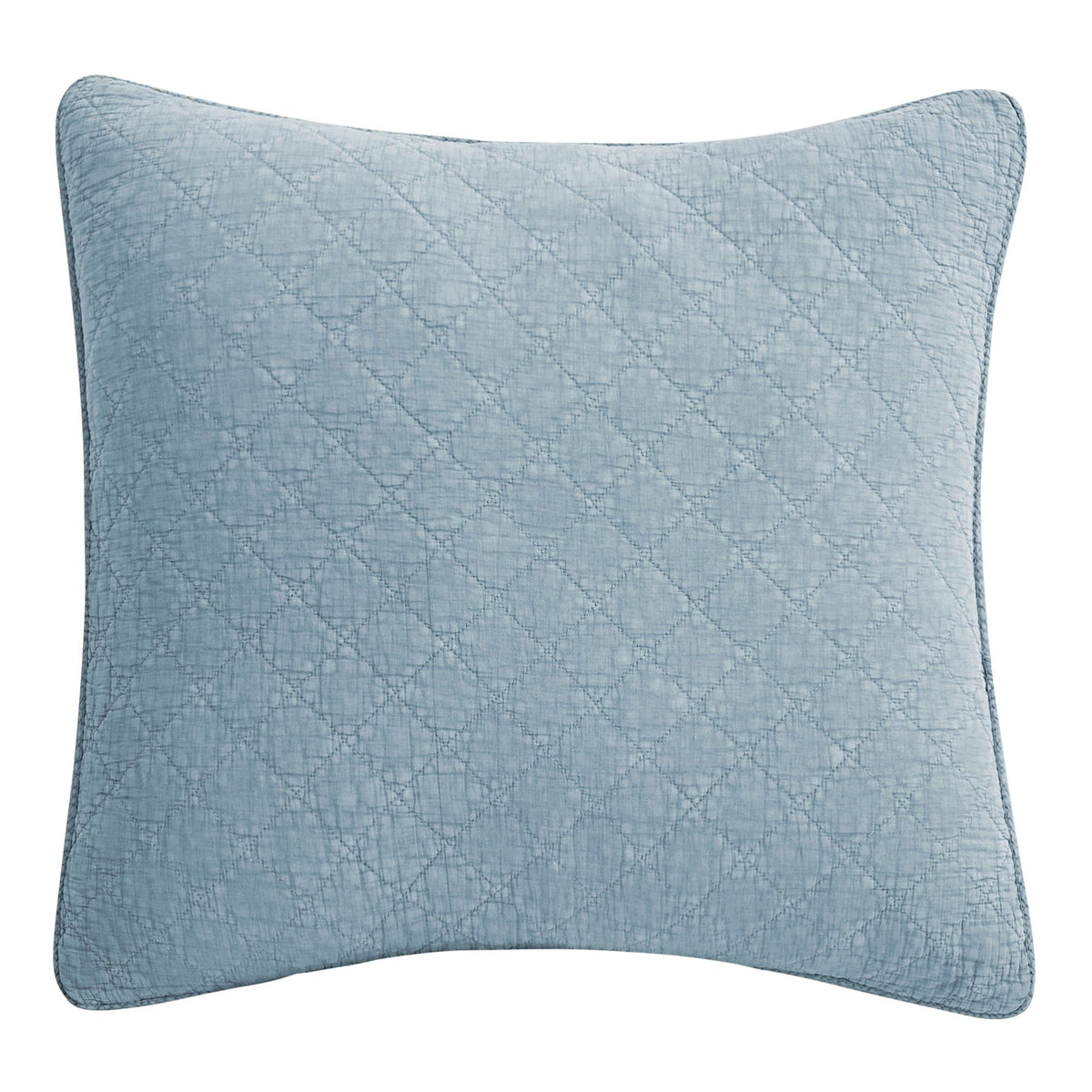 Stonewashed Cotton Gauze Euro Sham, 27" x 27", Mineral Blue, 1PC
