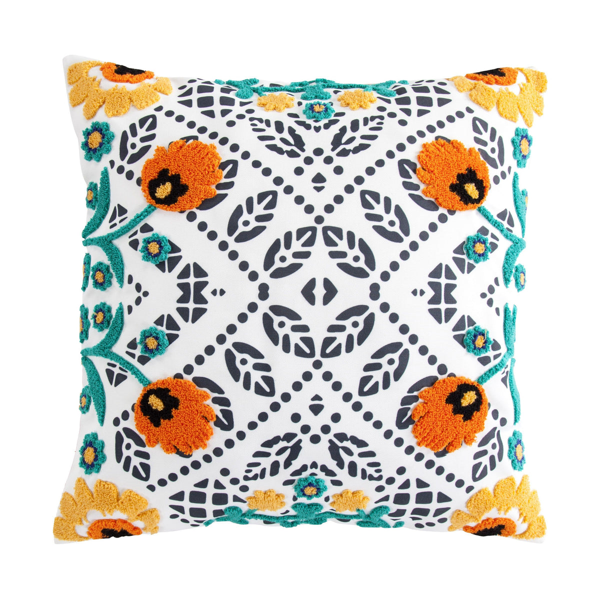 Bonita Indoor/Outdoor Pillow, 20" x 20", Orange, 1PC, 2 MOQ
