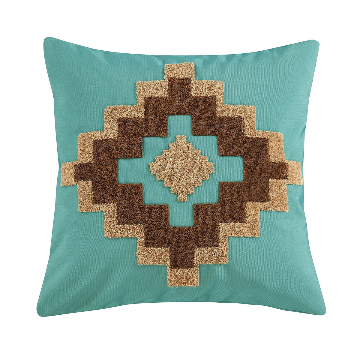 Serape Indoor/Outdoor Pillow, 20" x 20", Turquoise, 1PC, 2 MOQ
