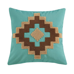 Serape Indoor/Outdoor Pillow, 20" x 20", Turquoise, 1PC, 2 MOQ