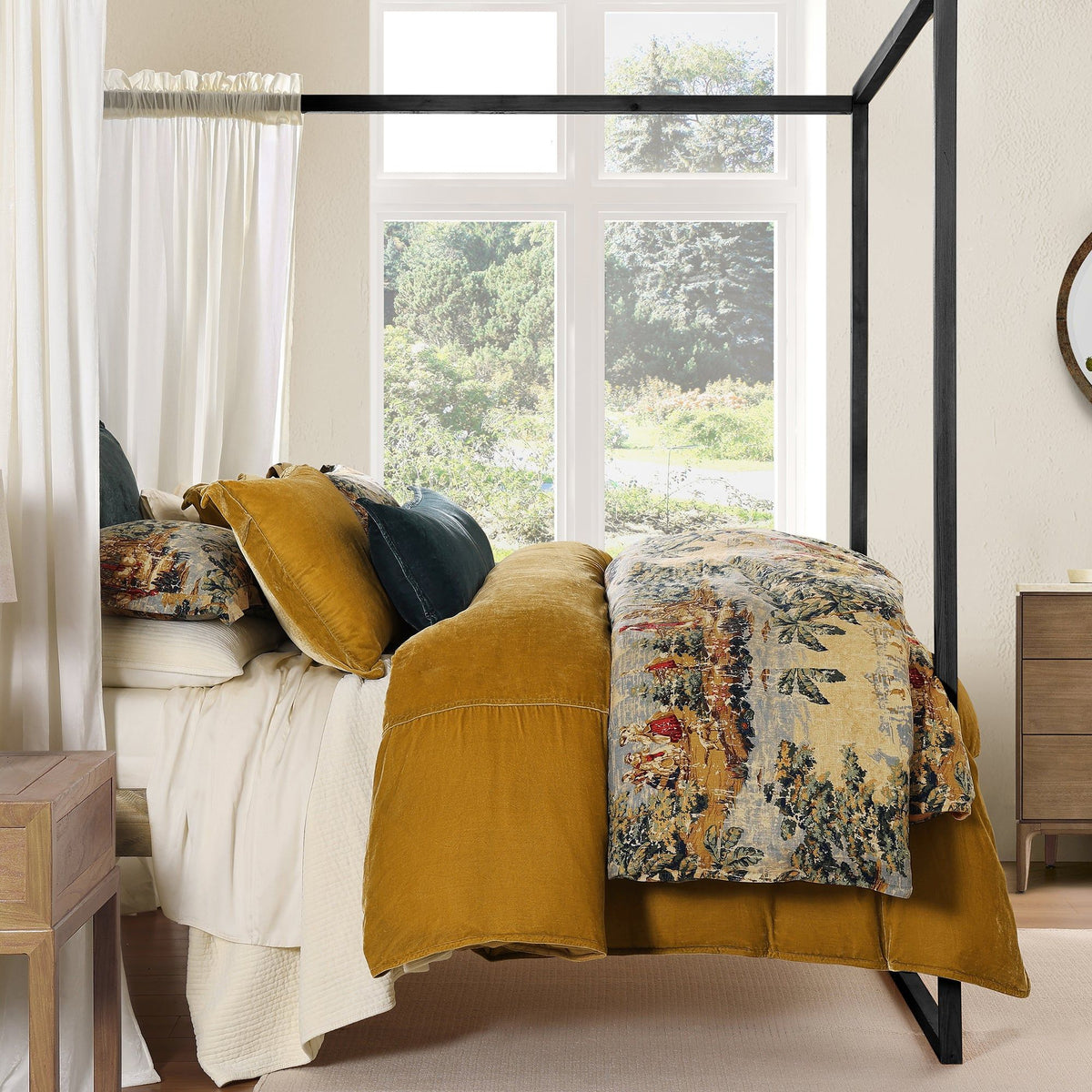 Provence Washed Linen Comforter Set, King, 3PC