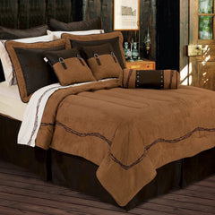 Barbwire Comforter Set, Super Queen, Tan, 7PC