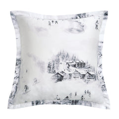 Ski Toile Lyocell Euro Sham, Gray, 1PC