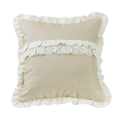 Charlotte Ruffle Trim & Lace Ruffle Accent Pillow, 18" x 18", 1PC