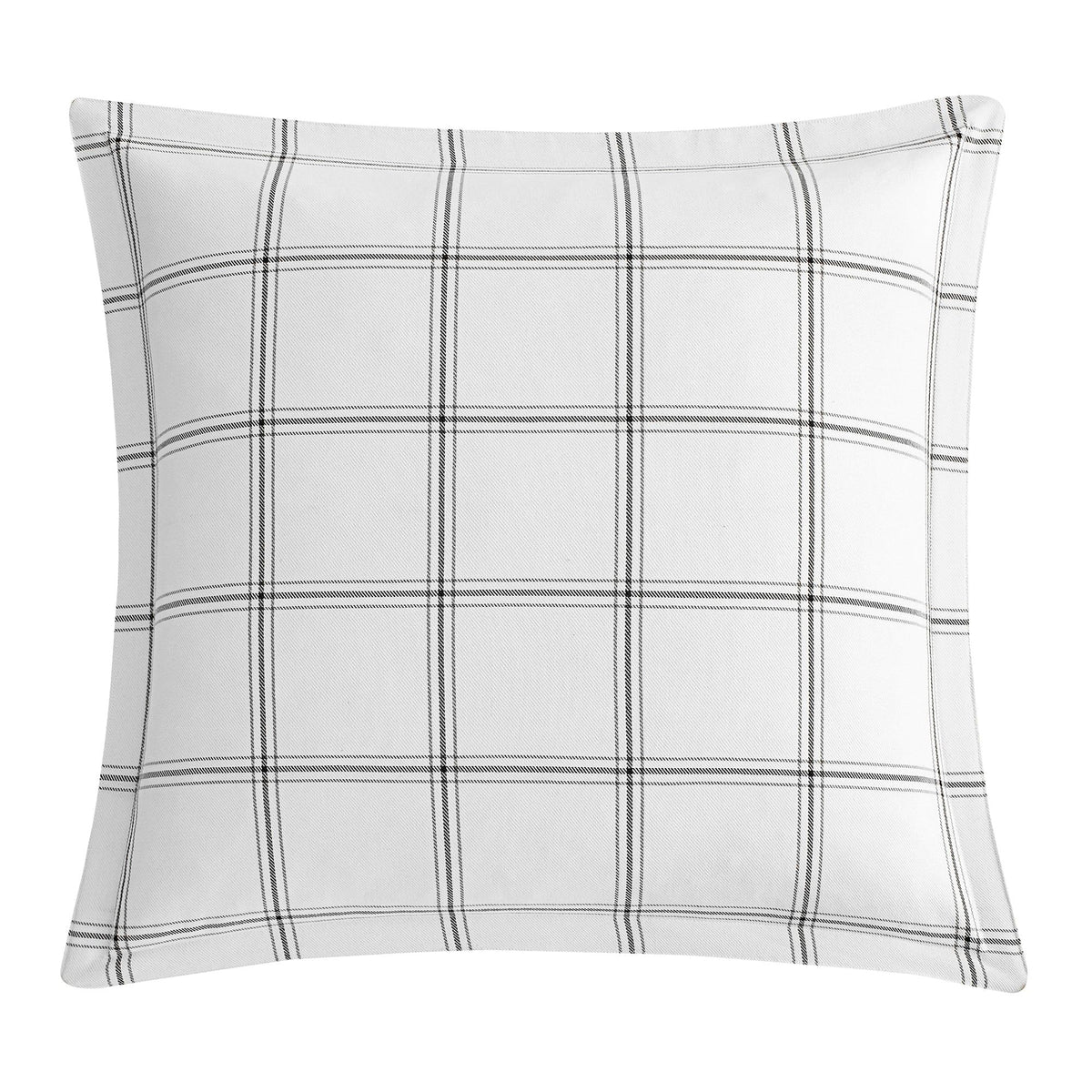 Windowpane Plaid Euro Sham, 27" x 27", White, 1PC
