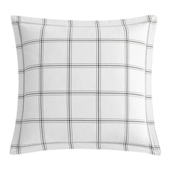 Windowpane Plaid Euro Sham, 27" x 27", White, 1PC