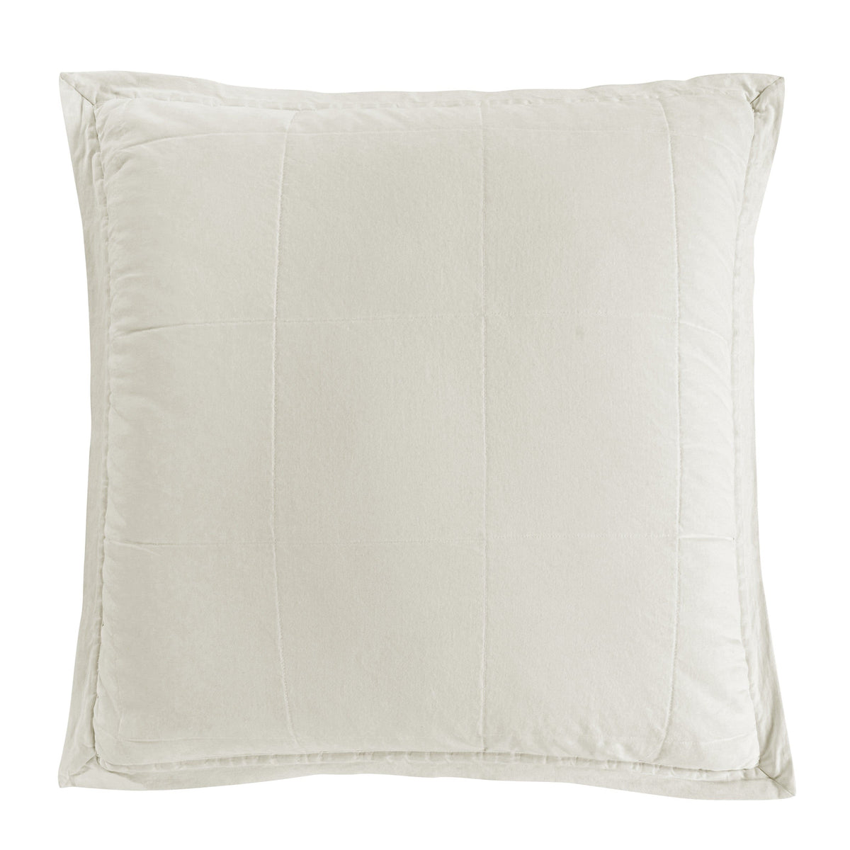 Stonewashed Cotton Canvas Euro Sham, 27" x 27", Natural, 1PC