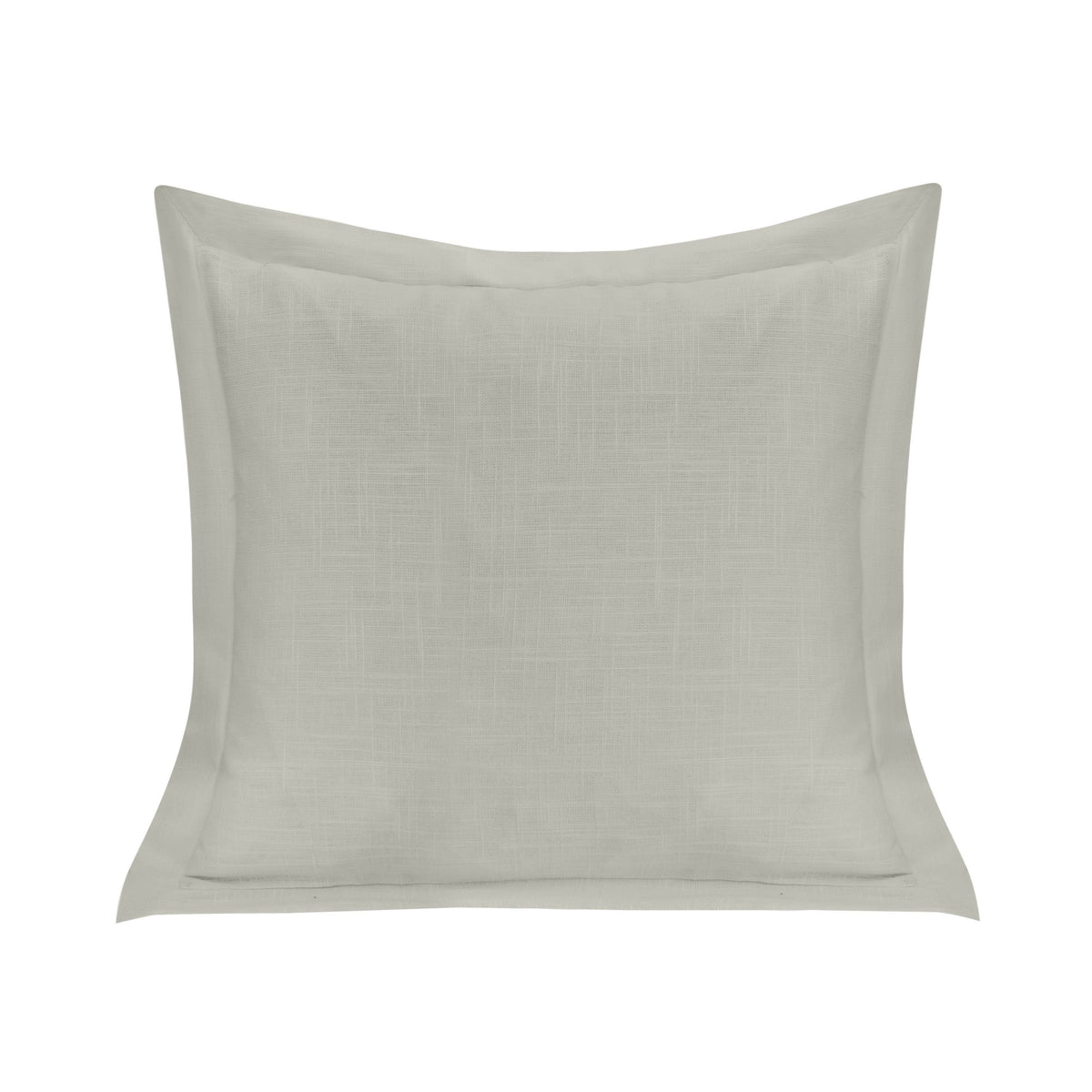 Luna Single Flanged Washed Linen Pillow, 20" x 20", Light Gray, 1PC