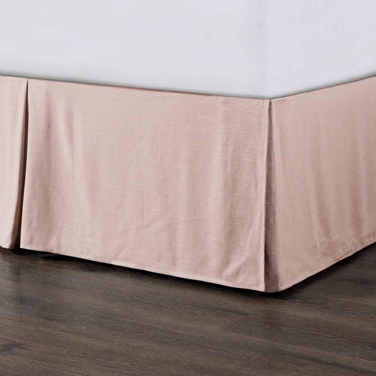 Hera Washed Linen Tailored Bed Skirt, King, Blush, 1PC