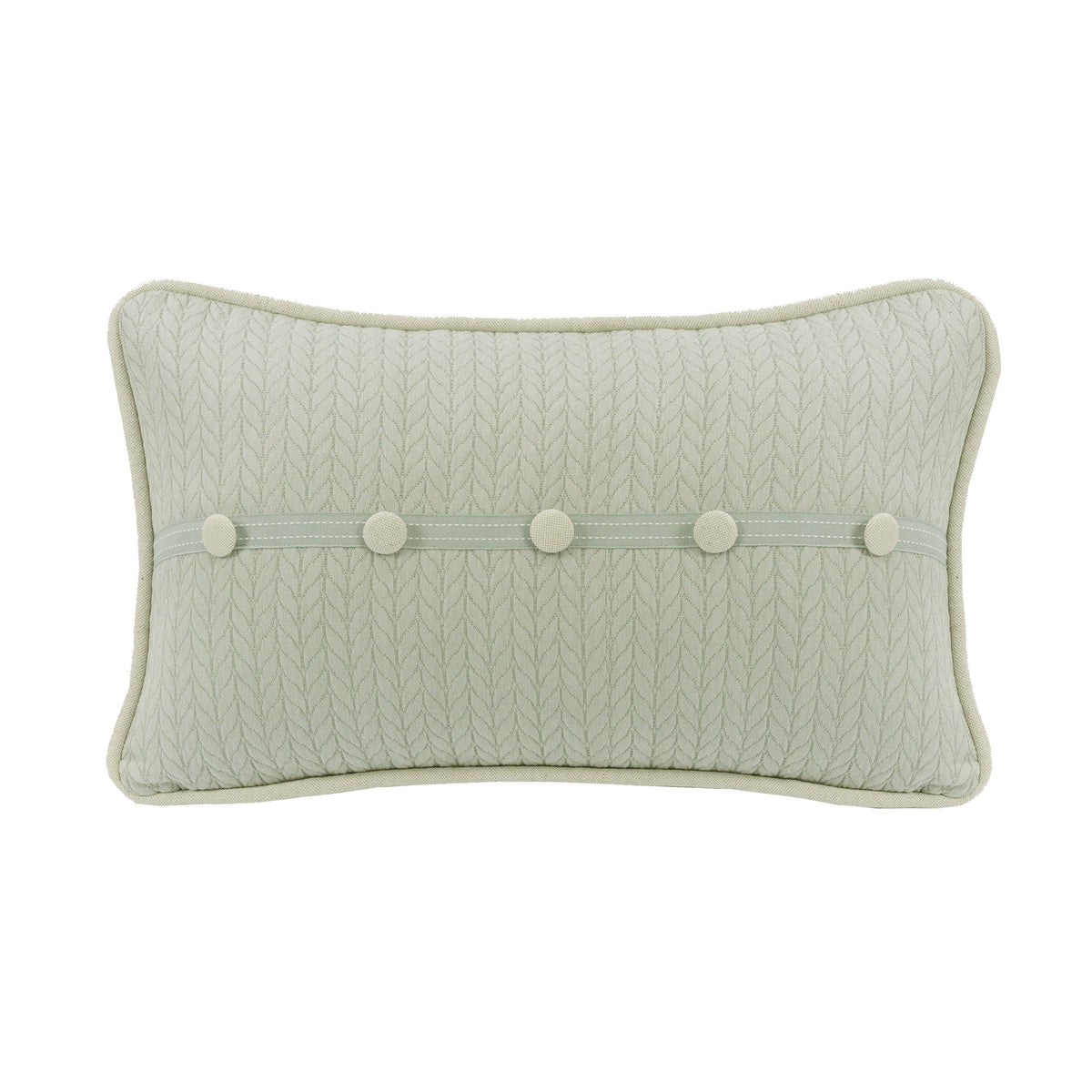 Belmont Decorative Trim Accent Buttoned Pillow, 13" x 22", 1PC