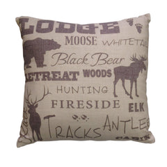 Lodge Text Collage Decorative Throw Pillow, 18" x 18", 1PC
