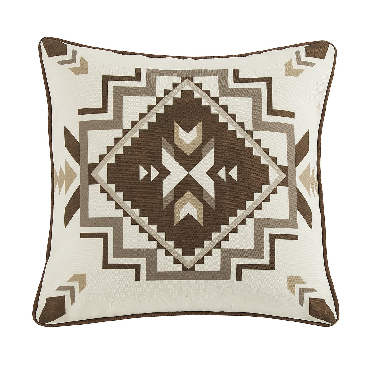 Dakota Indoor/Outdoor Pillow, 20" x 20", Brown, 1PC, 2 MOQ