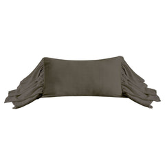 Luna Washed Linen Long Ruffled Pillow, 16" x 26", Slate, 1PC