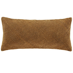 Woven Suede & Basket Weave Long Lumbar Pillow, 14" x 30", 1PC