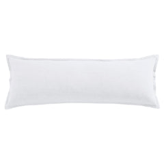 100% French Flax Linen Long Lumbar Pillow, 14" x 42", White, 1PC