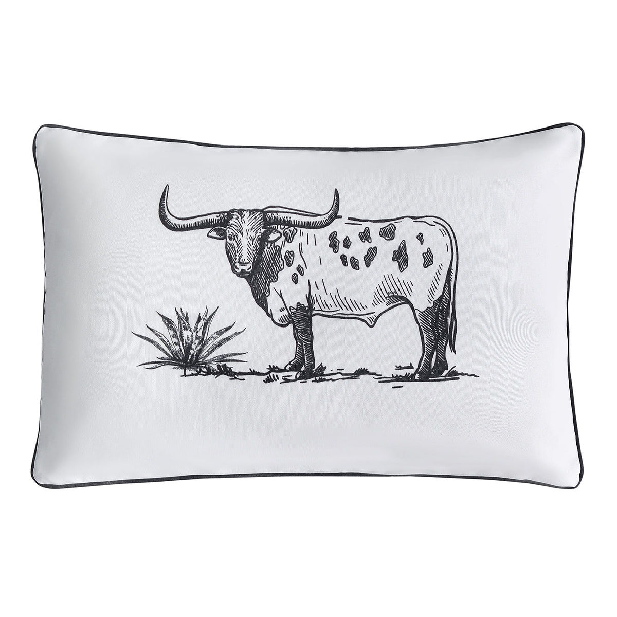 Ranch Life Indoor/Outdoor Pillow, 16" x 24",  Steer, 1PC, 2 MOQ