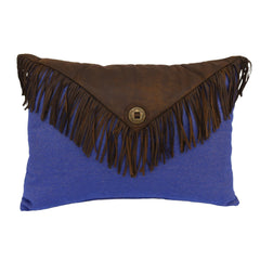 Envelop Fringe Pillow, 16" x 21", Blue