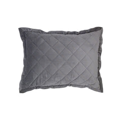 Velvet Diamond Quilted Boudoir Pillow, 12" x 16", Gray, 1PC