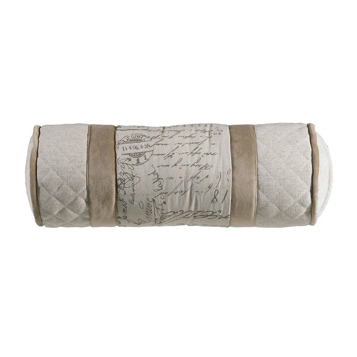 Fairfield Cream & Taupe Neckroll Pillow, 8" x 21", 1PC
