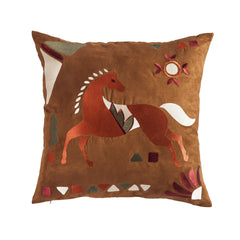 Solace Embroidered Horse Throw Pillow, 18" x 18", 1PC