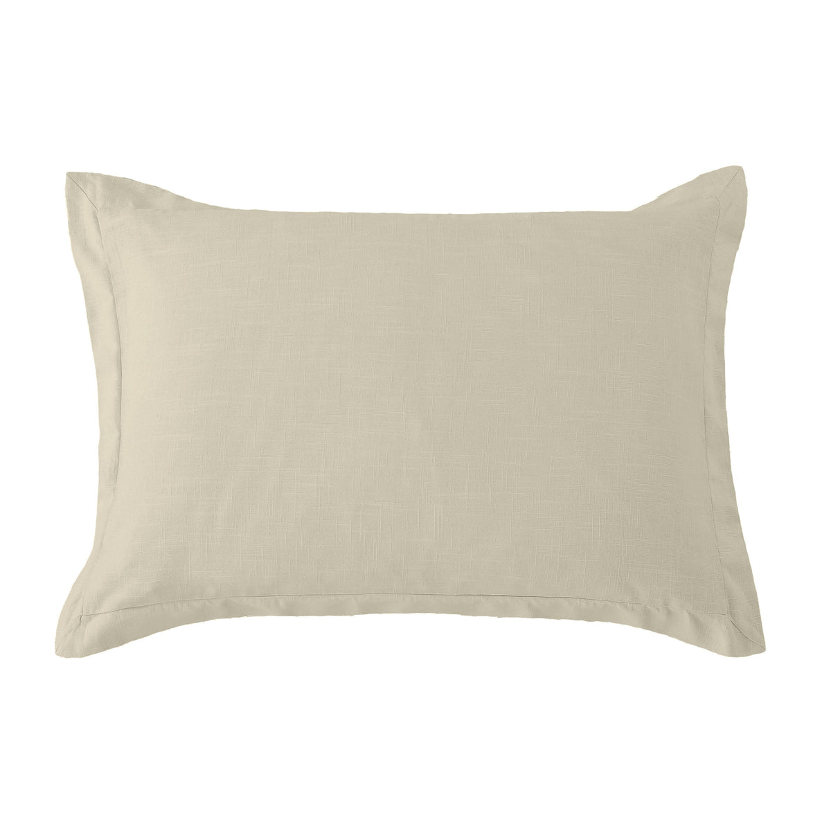 Hera Washed Linen Tailored Pillow Sham, 21" x 34", Light Tan, 1PC
