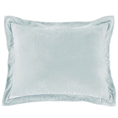 Stella Faux Silk Velvet Flanged Dutch Euro Pillow, 27" x 39", Icy Blue, 1PC