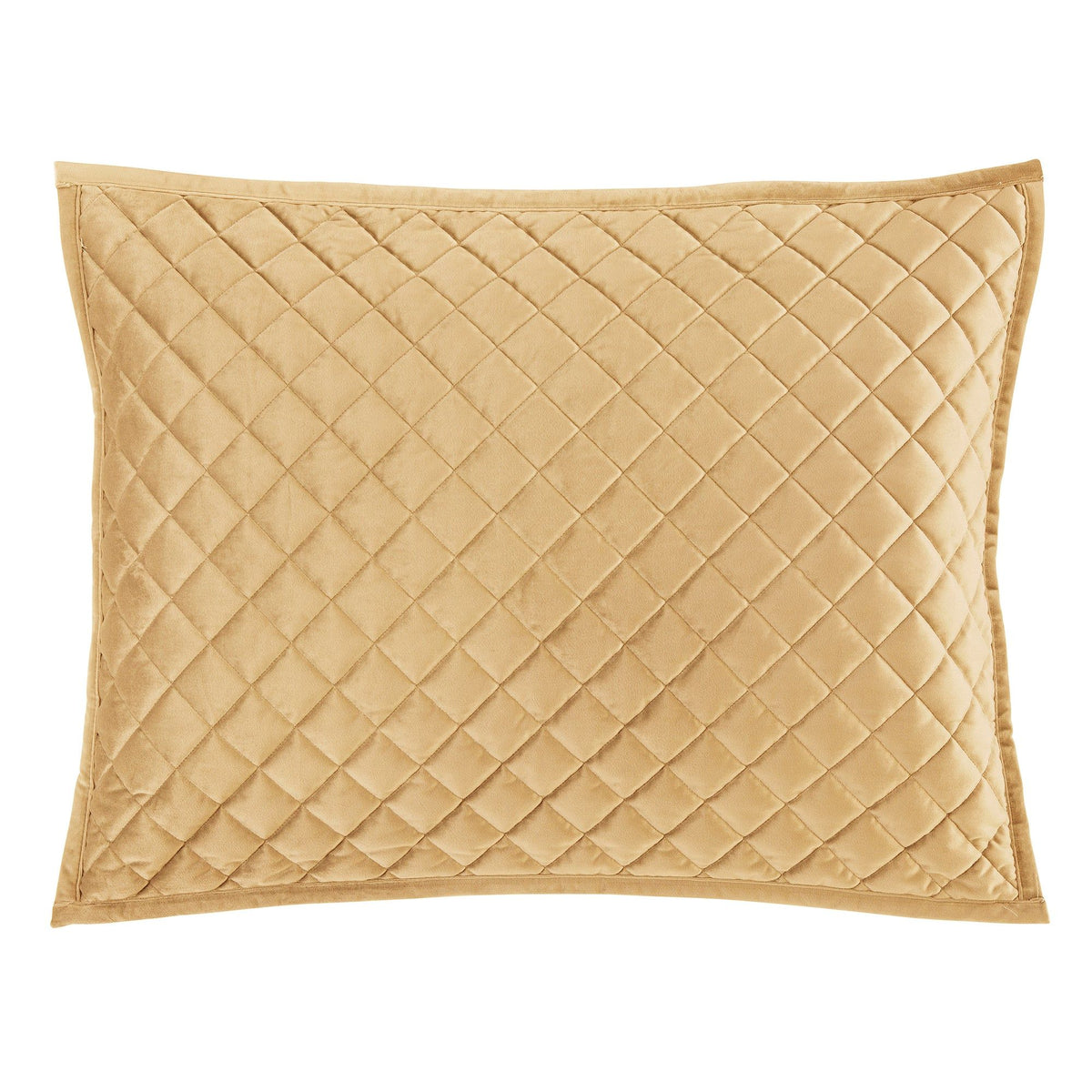 Velvet Diamond Quilted Pillow Sham Set, 21" x 34", Gold, 2PC