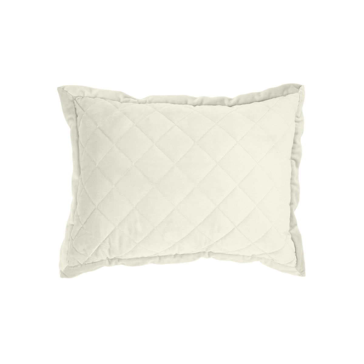 Velvet Diamond Quilted Boudoir Pillow, 12" x 16", Cream, 1PC