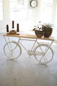 Rustic White Repurposed Bicycle Shelf