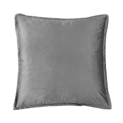 Velvet Flanged Euro Sham, 27" x 27", Gray, 1PC